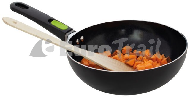 Eurotrail wok pan with removable grip and anti stick ceramic coating